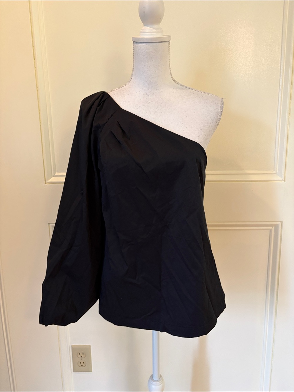 Banana Republic Asymmetric One-Shoulder Black Top